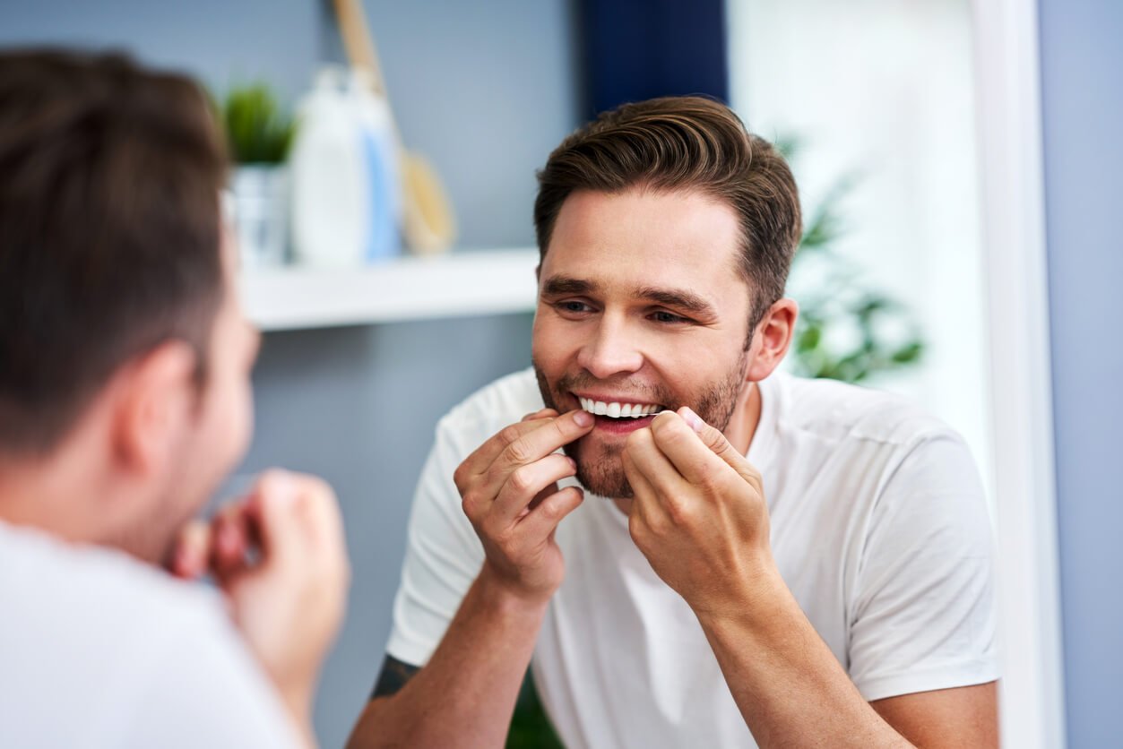 flossing teeth